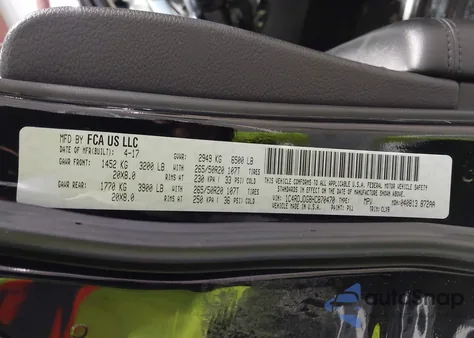 2017 Dodge Durango Gt Awd z USA, uszkodzony, nr VIN 1C4RDJDG8HC870470